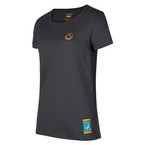 Koszulka La Sportiva Climbing On The Moon T-Shirt Women carbon-giallo