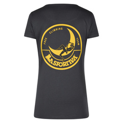 Koszulka La Sportiva Climbing On The Moon T-Shirt Women carbon-giallo